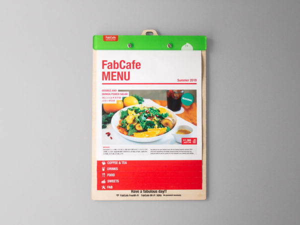 FabCafe Tokyo food menu design fab tokyo japan typography